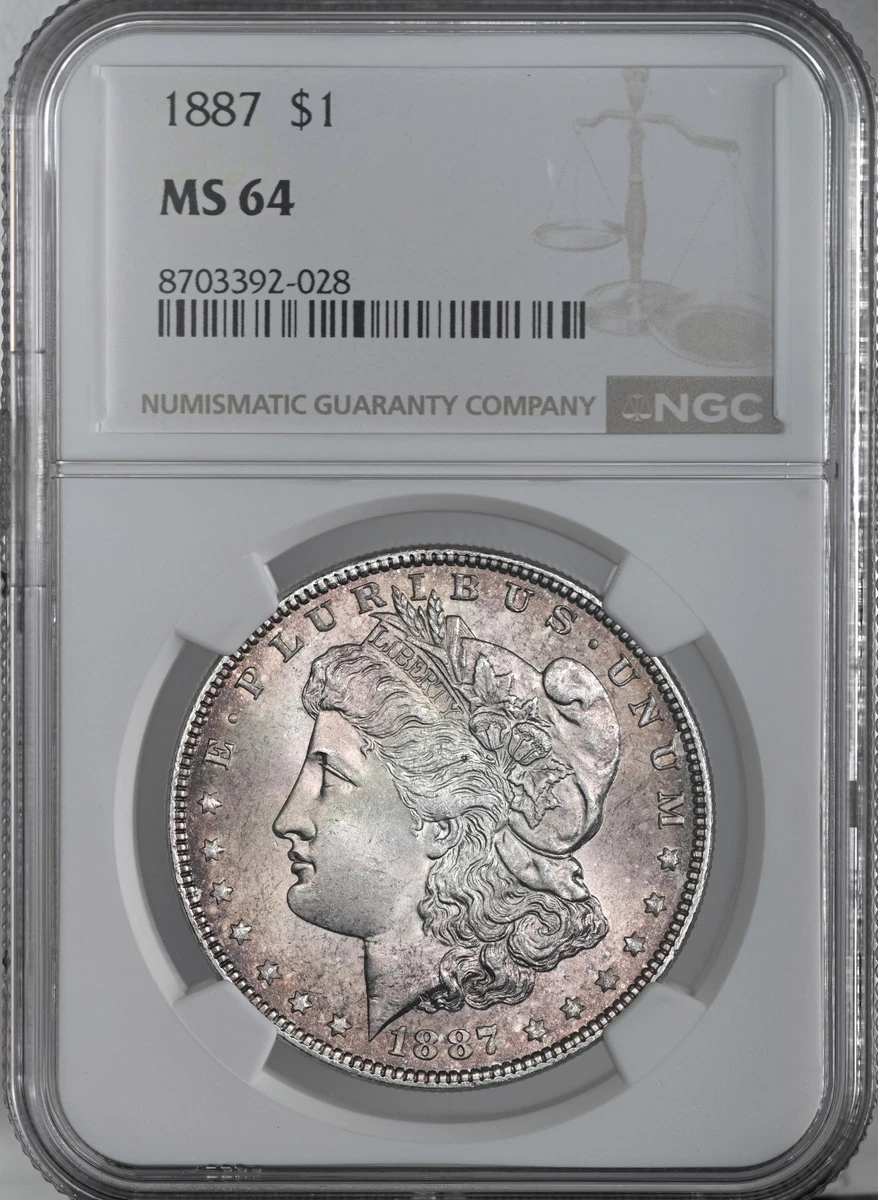 NGC 1887 Year Grade MS 64 Morgan US Dollars (1878-1921) for sale