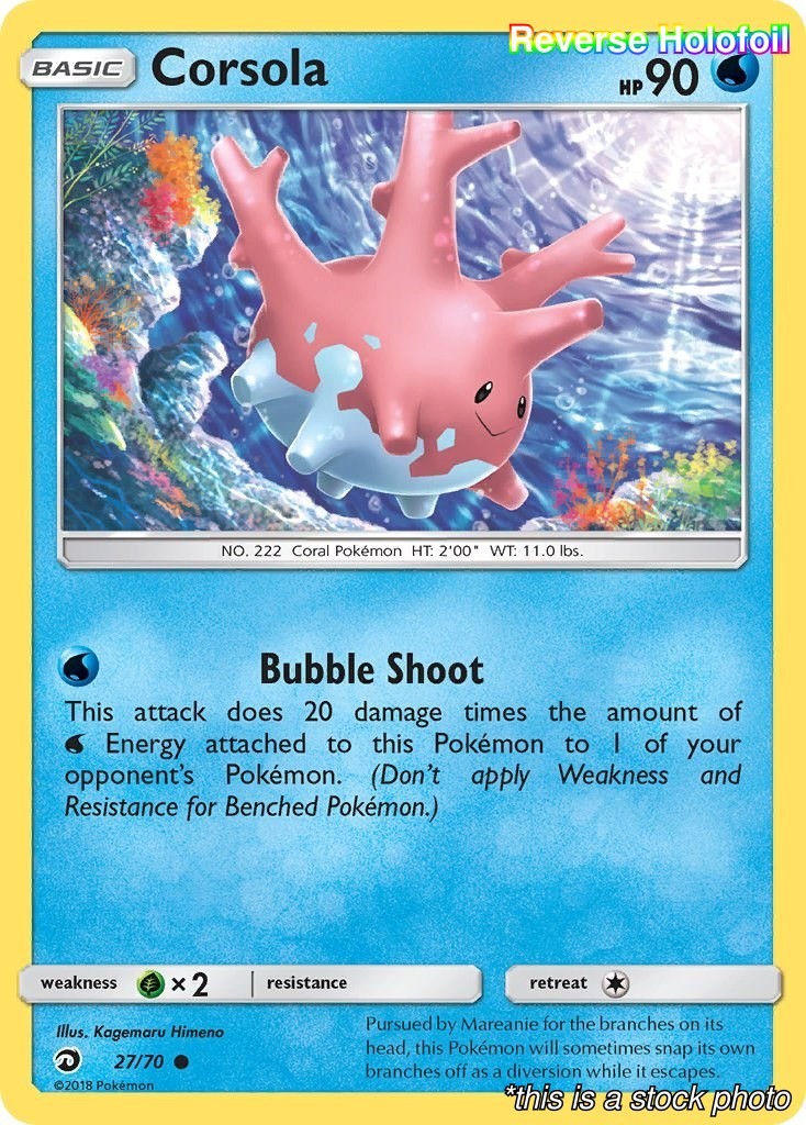 Reverse Holofoil - Corsola - 27/70 - Dragon Majesty - NM