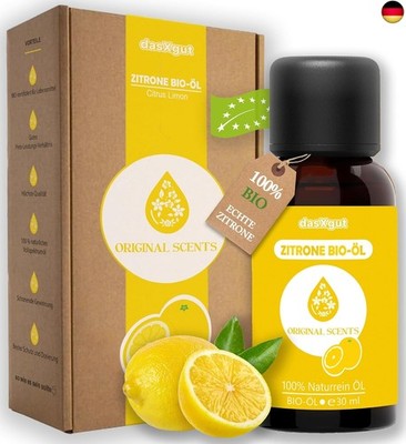  BIO Zitronenöl 30 ml ätherisch [100% NATURREIN] Kaltgepresst aus echten Z 