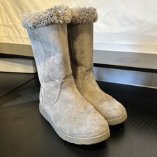 Cat Jack Girls' Kameryn Faux Fur Shearling Boots Gray 1