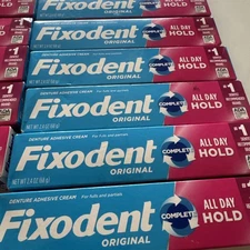 Fixodent Complete Original Denture Adhesive Cream All Day Hold 2.4 Oz Lot Of  20