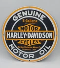 Vintage Harley Davidson Motor Oil Porcelain Enameled Metal Sign