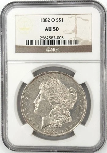 1882 O Morgan Silver Dollar NGC AU50