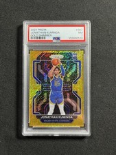 2021-22 Jonathan Kuminga Gold Shimmer Prizm Rookie /10 RC PSA 7 Rare Warriors