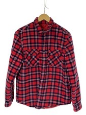 Supreme Arc Logo Quilted Flannel Shirt Long Sleeve Shirt M Cotton RED Check