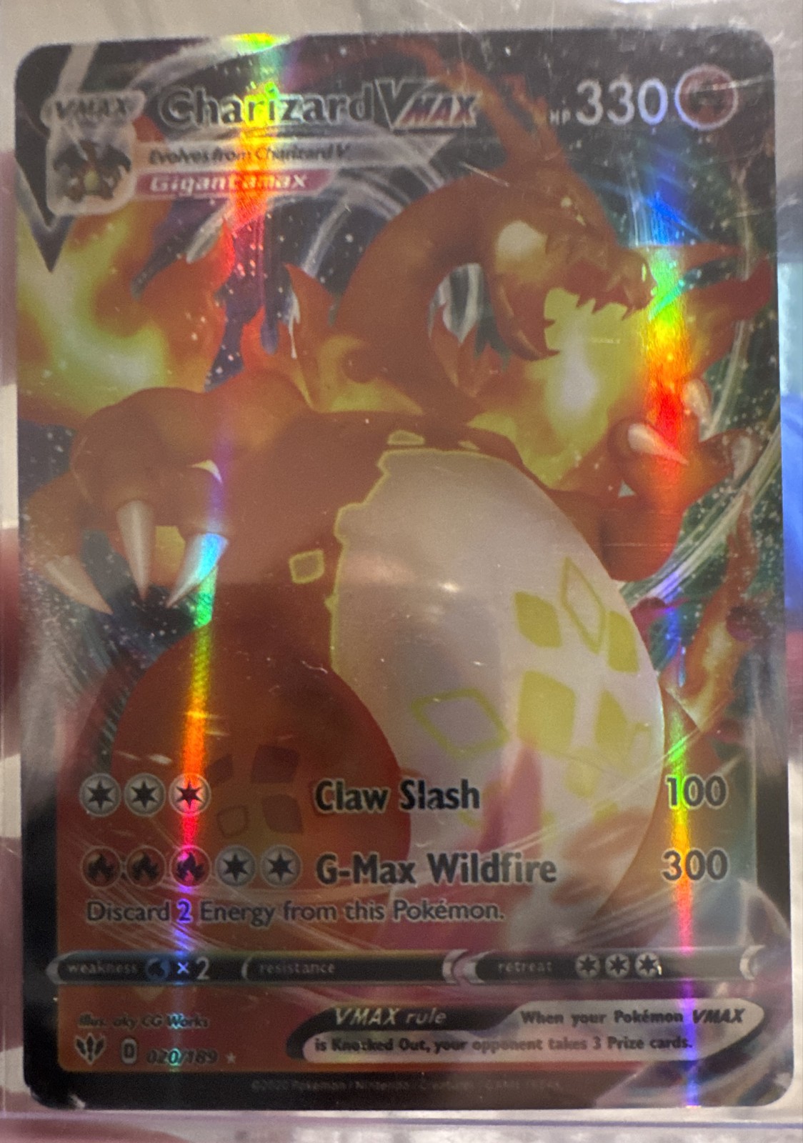 Charizard VMAX Rainbow Rare 074/073 Champion’s Path Secret Rare Pokémon Card NM