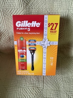 Gillette Fusion5 Razor for Men   1 Razor, 3 Blades & Saving Gel Set