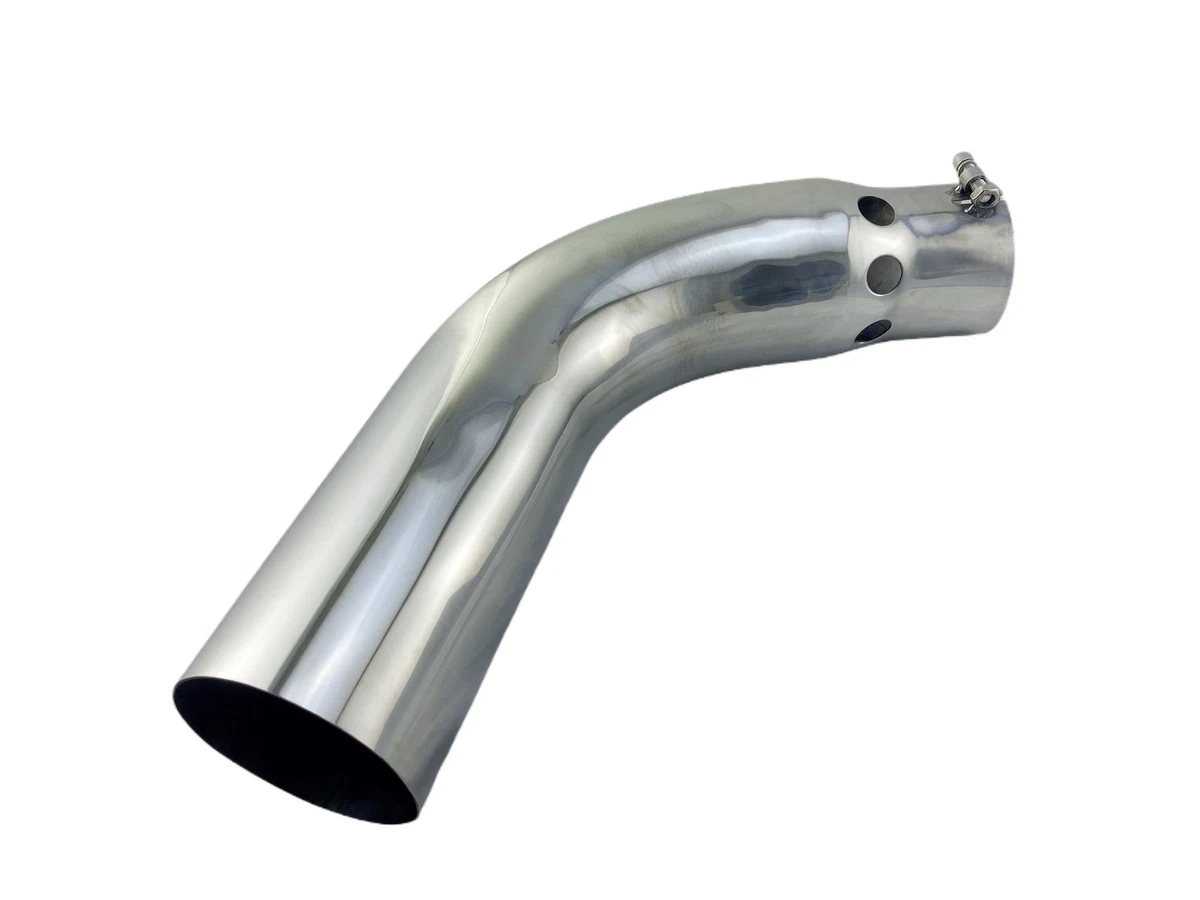 10-Pack Black Exhaust Tips 2" X 7" Turn Down Style - Fits 1-3/4" Inlet - Angelus Plating Works