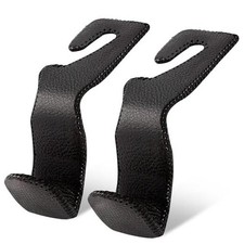 Car Headrest Hooks, 2 Pack Leather Car Purse Holder, Car Back Seat Organizer