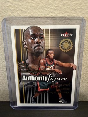 2000-01 Fleer Authority Authority Figure Gary Payton, Desmond Mason #8 AF Sonics