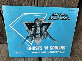Vintage Ghosts N Goblins Game Cartridge (5 Screw) And Manual For The NES TESTED