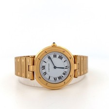 Cartier Santos Vendome Ronde 32.5mm 18K Yellow Gold White Dial Quartz Watch