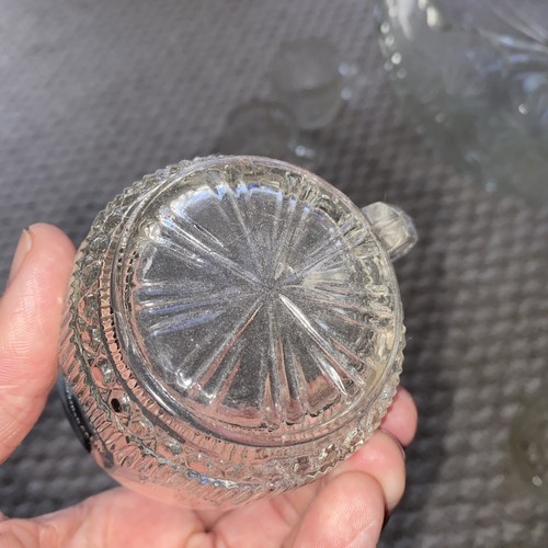 Vintage LE Smith Large Glass Punch Bowl w/ 11 Cups Pinwheel Stars. Very HEAVY! - Picture 3 of 13