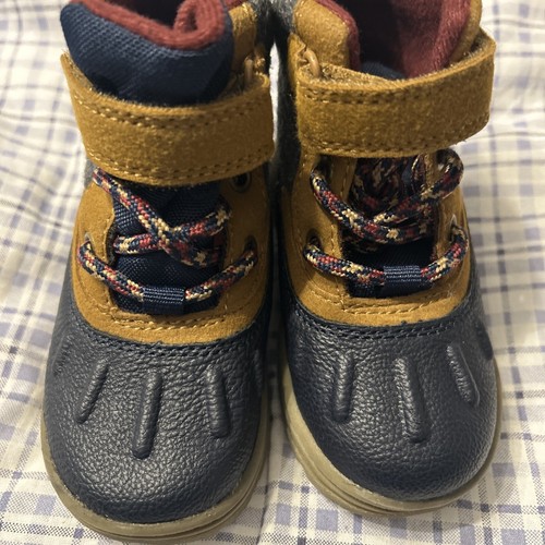 Carter's Boys Freddie Duck Boot Tan/Navy Infant Size 6m NEW - Picture 5 of 6