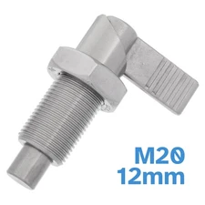 M20 x 12mm Lever Locking Indexing Spring Plunger Stainless Steel Pin Bolt Thread