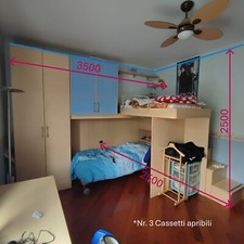 cameretta a ponte usata. Colore faggio con inserti azzurri