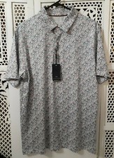 Men's Golf Shirt Dry Fit SS Print Performance Moisture Wicking Polo Shirt NWT