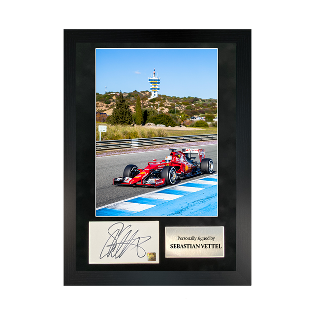 Authentic hand-signed Sebastian Vettel Single Photo A3 Frame W/ COA Authentic hand-signed Sebastian Vettel Single Photo A3 Frame W/ COA