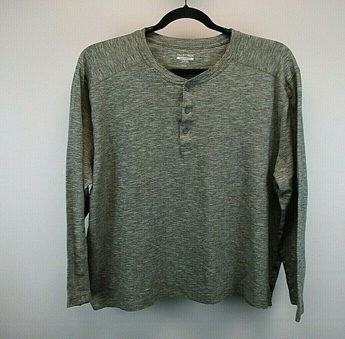 XXXL Henley Shirt Green/Gray/White 