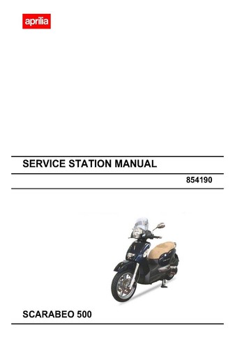 Aprilia Service Workshop Manual 2006 SCARABEO 500