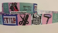 Grosgrain Ribbon Hair Stylist Salon Great Hair Day Scissors Combs Keep Calm 1"