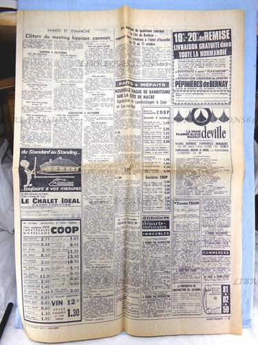JOURNAL RÉGIONAL OUEST-FRANCE, SAMEDI 4 ET DIMANCHE 5 OCTOBRE 1969 - Picture 5 of 6