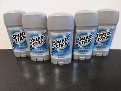 Speed Stick Deodorant Ocean Surf. 3oz, 24 Hour Protection : Lot Of 5 Units. New