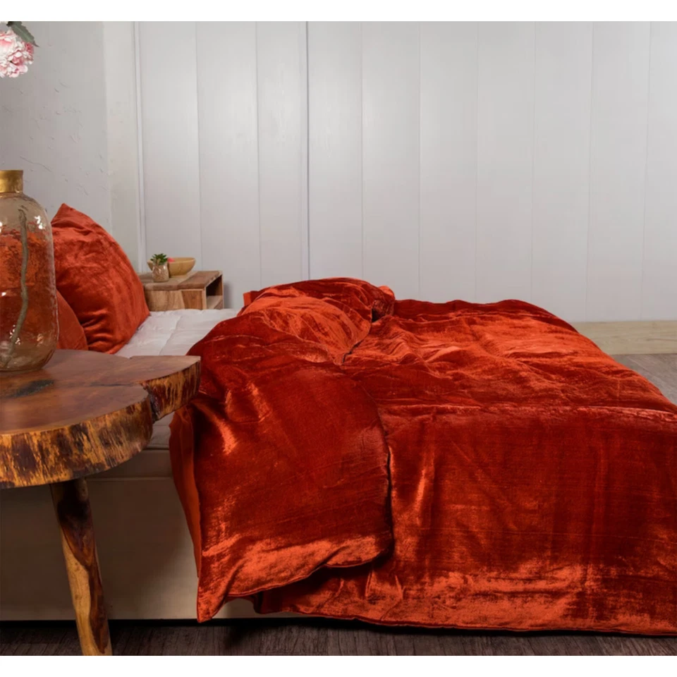 3pc Set soft ultra luxury velvet duvet cover full/queen size with shams cover - Image 2 of 4