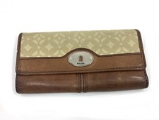 FOSSIL TRI MULTIFUNCTION BROWN LEATHER WALLET