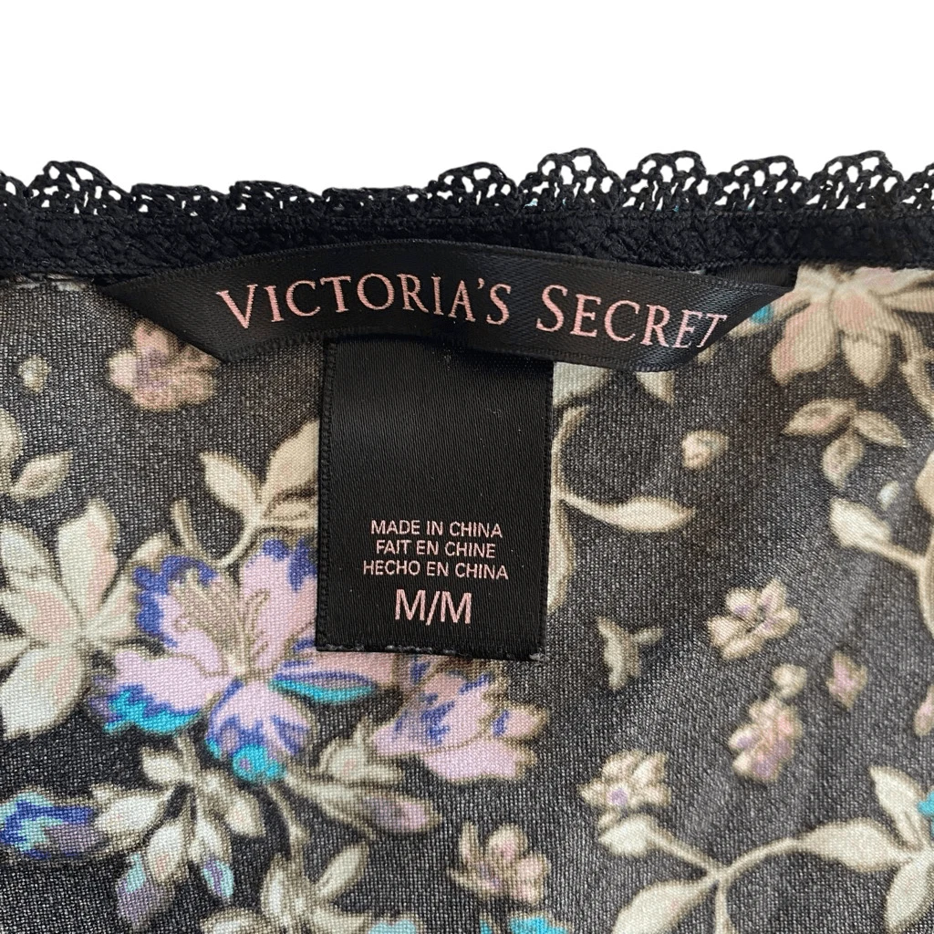 UNDERCOVER Abito Victoria's Secret nero floreale slip con spacco medio