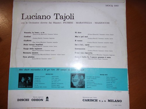 LUCIANO TAJOLI – Lp Omonimo - Rare EX Odeon '58 - Look !! - Picture 3 of 6