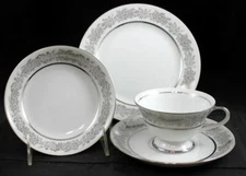 Arlen Filigree Group of 1 Salad Plate 1 Fruit Bowl and 1 Cup & Saucer Set