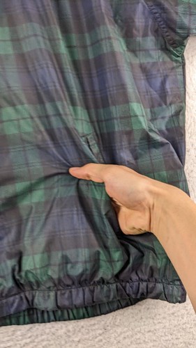 Jerzees Windbreaker Jacket Green Tartan Plaid Men's 2X Nylon Full Zip - Picture 7 of 12