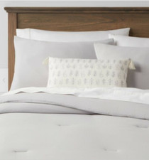 Threshold 4-Piece Comforter  Sham and Decorative Pillow Set-Gray-Queen