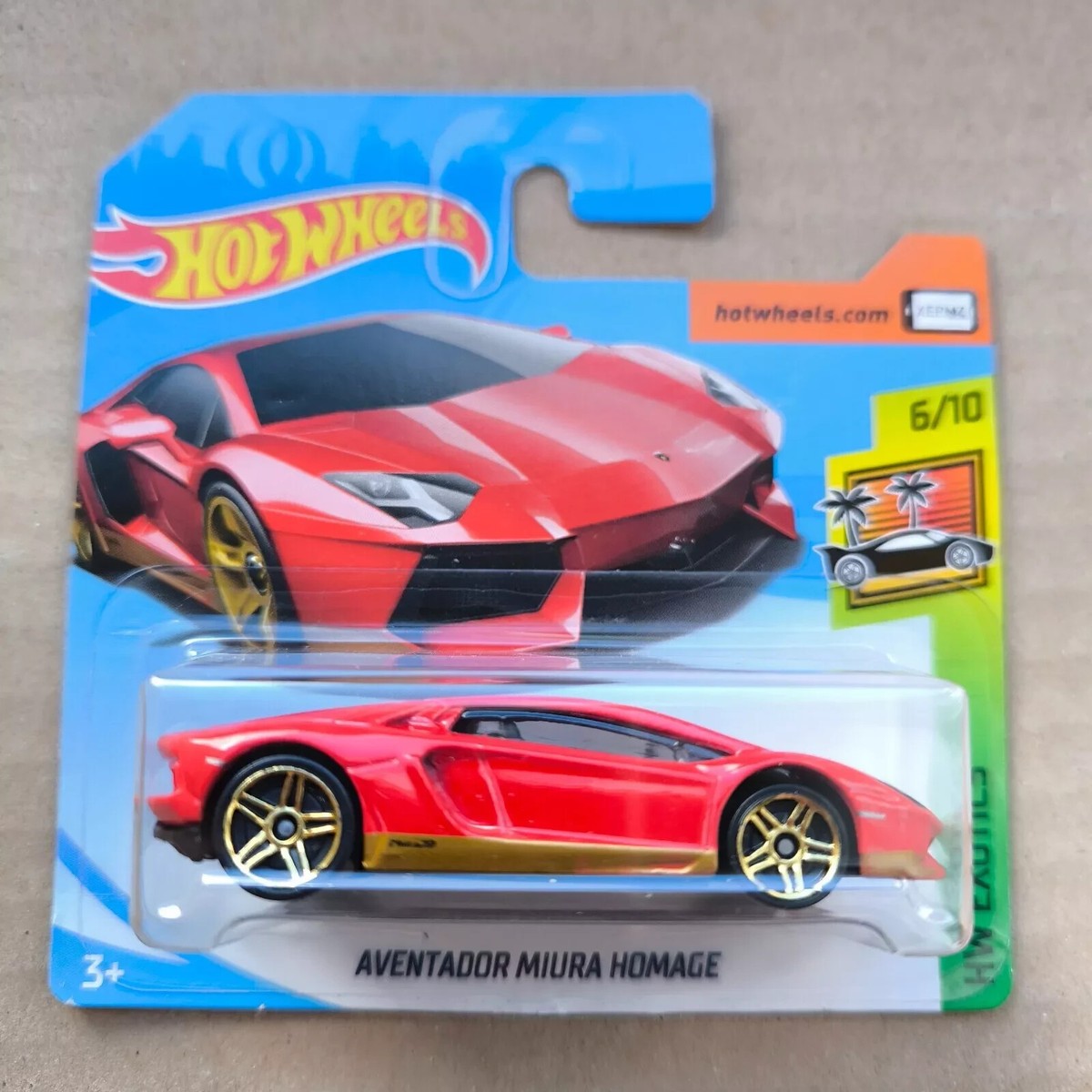 Hot Wheels SHORT CARD 2018 HW EXOTICS AVENTADOR MIURA HOMAGE RED 6