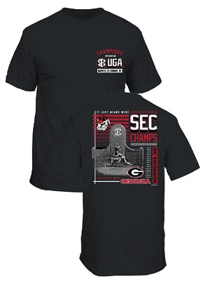 Georgia Bulldogs Men's 2024 SEC Champions Black Short Sleeve T Shirt