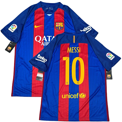 2016/17 Barcelona Home Jersey #10 Messi Large Nike Soccer Football 