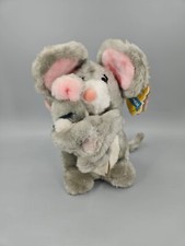 Vintage Dakin Pink Earred Mama Mouse Plush Stuffed Animal  her Baby New 1983