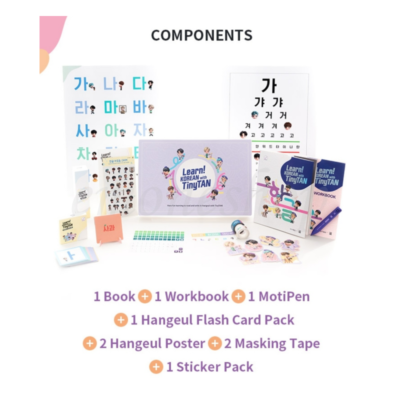 BTS Official MD [ Learn! KOREAN with TinyTAN ] Book Package