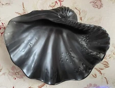 Laslo Mikasa Black Shell Clam Centerpiece Serving Trinket Key Dish Beach Bowl