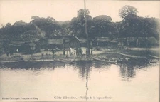IVORY COAST Ebrie laguna village 1910s PC