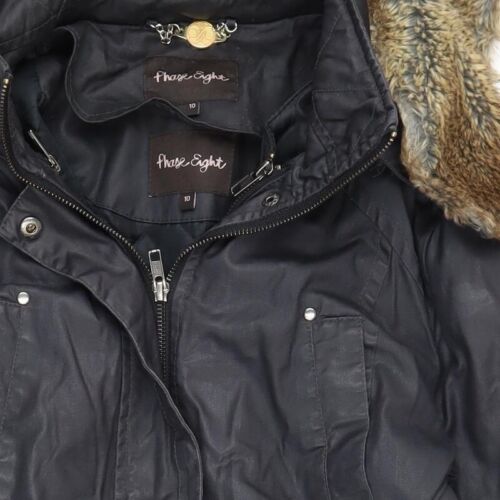 Phase Eight Women's Black Parka Coat Size 10 - Picture 6 of 12