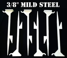 3/8" 24" Steel Shooting Target Knock-over & Hanger Stands Heavy Duty 6pc Set