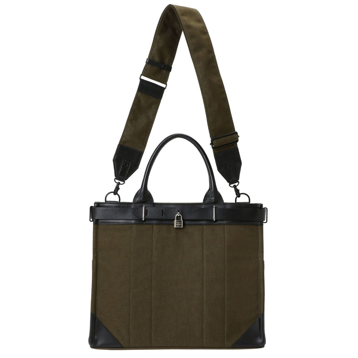 PORTER FORK 2WAY TOTE Shoulder BAG Handbag L Olive Padlock PORTER FORK 2WAY TOTE Shoulder BAG Handbag L Olive Padlock