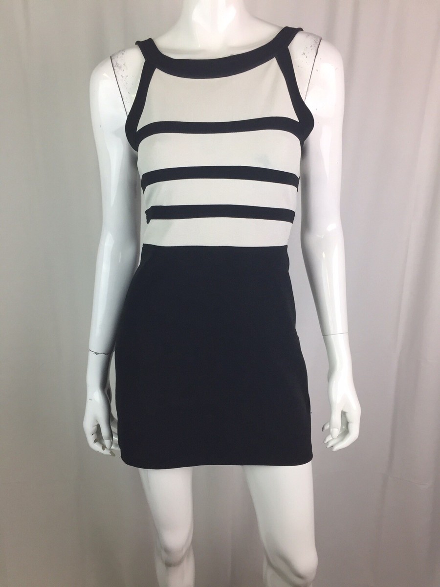 Vintage 80s California Gold Rush Black White Stretchy Bodycon Open Back  Dress 11 | eBay