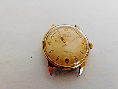 Gruen 580 SS 17 Jewels Auto Winding Running. Used needs cleaning.