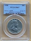 1958 Silver Proof Franklin Half Dollar PCGS PR67