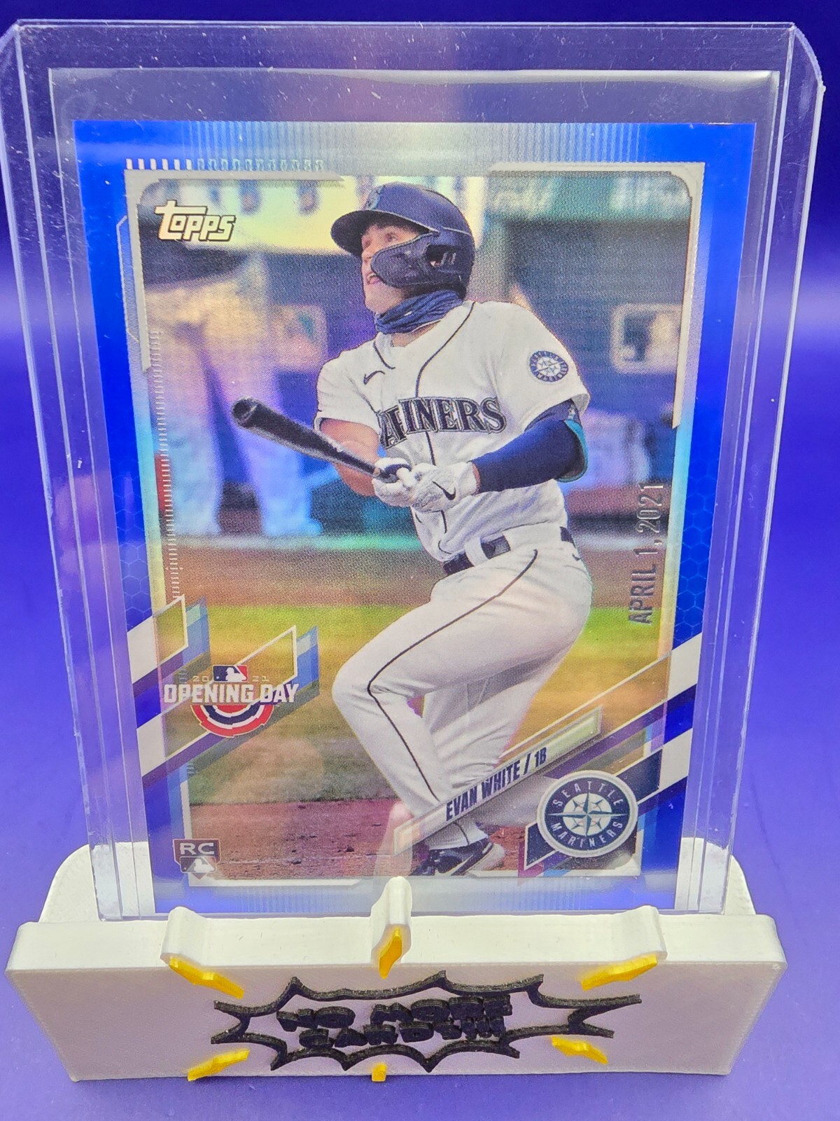 2021 Topps Opening Day - Evan White #19 Opening Day Edition Blue Foil (RC)