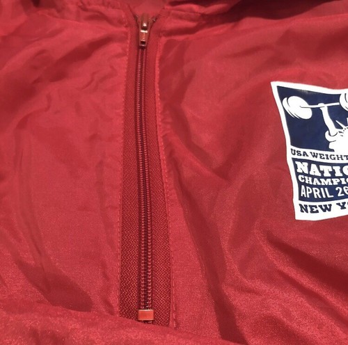 USA WEIGHTLIFTING Men's National NYC WINDBREAKER Jacket Large - Picture 7 of 9
