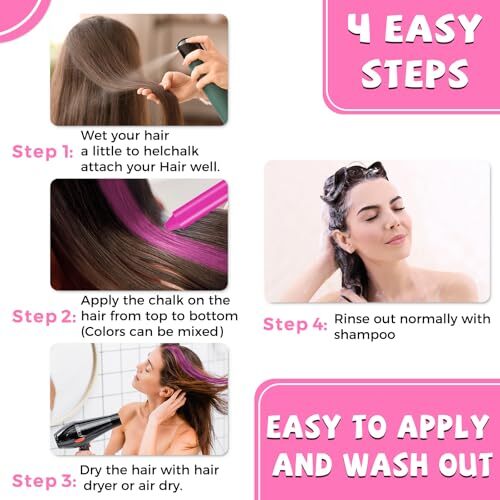 Hair Chalk for Girls: Temporary Hair Color, - Picture 8 of 9